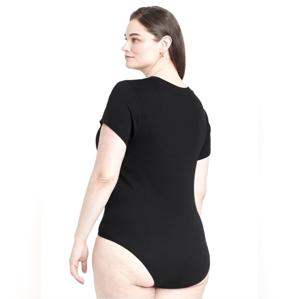 A New Day Women's Black plus Size Ribbed Bodysuit Size 3X NWT